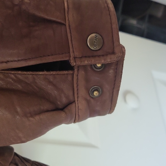 Vintage Cezani Brown Leather Bomber Jacket - Picture 5 of 10